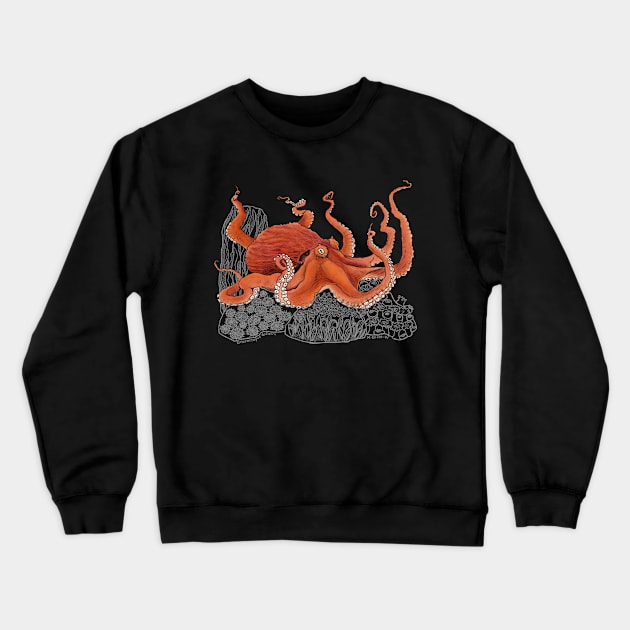 Giant Octopus for dark backgrounds Crewneck Sweatshirt by mernstw